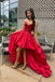 Sexy Red Sweetheart High Low Long Prom Dress Ideas, Evening Party Dresses,WGP1788