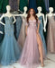 Sexy Pink Off-Shoulder Sleeveless Lace A-Line Long Prom Dress Ideas, Evening Party Dresses , WGP1571