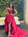 Sexy Red Sweetheart High Low Long Prom Dress Ideas, Evening Party Dresses,WGP1788