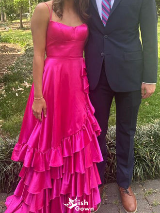 Elegant Spaghetii Strap A-line Long Prom Dress Ideas, Evening Party Dresses,WGP1798