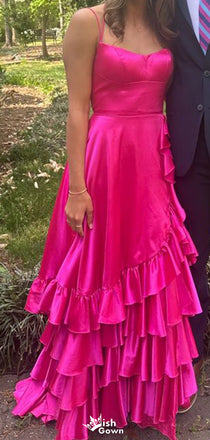 Elegant Spaghetii Strap A-line Long Prom Dress Ideas, Evening Party Dresses,WGP1798