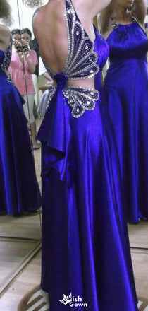 Vintage Halter Mermaid Long Prom Dress Ideas, Evening Party Dresses,WGP1802