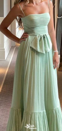 Casual Spaghetii Strap A-line Long Prom Dress Ideas, Evening Party Dresses,WGP1809