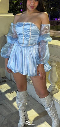 Elegant Strapless A-line Short Mini Homecoming Dress,EPT639