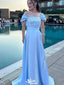 Elegant Off-shoulder A-line Long Prom Dress Ideas, Evening Party Dresses,WGP1827
