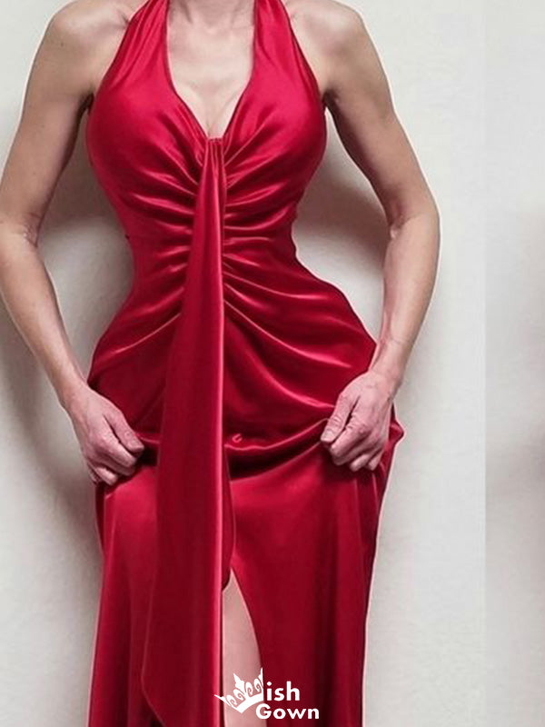 Sexy Halter Mermaid Long Prom Dress Ideas, Evening Party Dresses,WGP1832