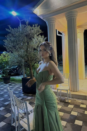 Unique Green Sweetheart Mermaid Long Prom Dress Ideas, Evening Party Dresses,WGP1851