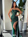 Shiny Green Sweetheart Mermaid Side Slit Long Prom Dress Ideas, Evening Party Dresses,WGP1960