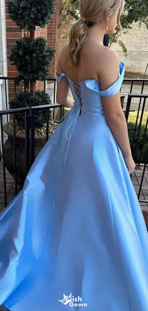 Elegant Sweetheart Off-shoulder A-line Long Prom Dress Ideas, Evening Party Dresses,WGP1185