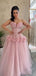 Elegant Pink Sweetheart A-Line Long Prom Dress Ideas, Evening Party Dresses,WGP1947