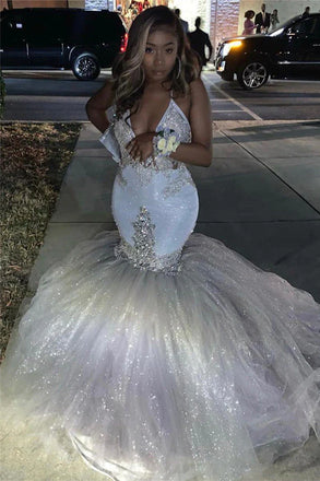Shiny White Spaghetti Strap Mermaid Long Prom Dress Ideas, Evening Party Dresses,WGP1972