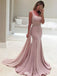 Elegant Pink One-Shoulder Mermaid Long Prom Dress Ideas, Evening Party Dresses,WGP1696
