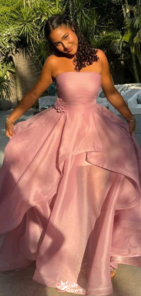 Gorgeous Straight Across Strapless A-line Long Prom Dress Ideas, Evening Party Dresses,WGP1248