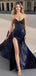 Sexy Blue Sweetheart Mermaid Side Slit Long Prom Dress Ideas, Evening Party Dresses,WGP1880