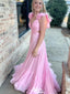 Elegant V-neck Spaghetti Strap A-line Long Prom Dress Ideas, Evening Party Dresses,WGP1277