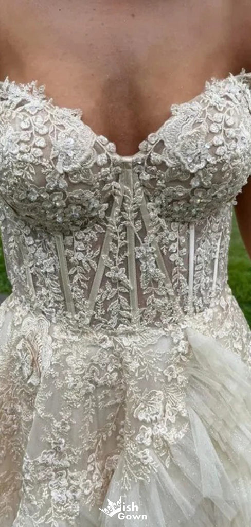 Gorgeous Off-shoulder Sweetheart A-line Long Prom Dress Ideas, Evening Party Dresses,WGP1303