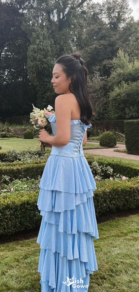 Elegant Strapless Straight Across A-line Long Prom Dress Ideas, Evening Party Dresses,WGP1331