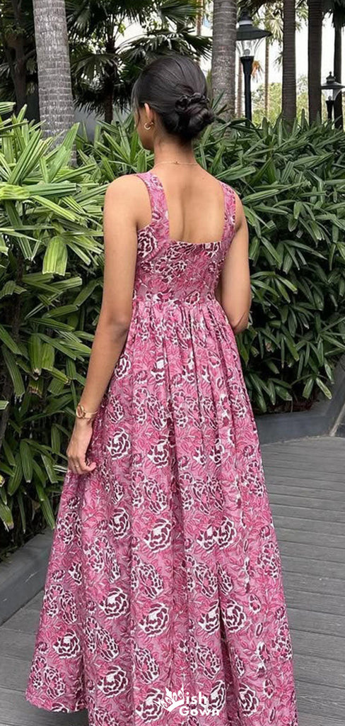 Casual Spaghetti Strap A-line Unique Long Prom Dress Ideas, Evening Party Dresses,WGP1335