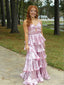 Unique Pink Spaghetti Strap A-Line Long Prom Dress Ideas, Evening Party Dresses,WGP1790
