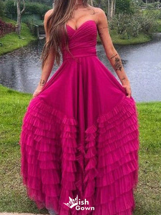 Elegant Strapless Sweetheart A-line Long Prom Dress Ideas, Evening Party Dresses,WGP1370