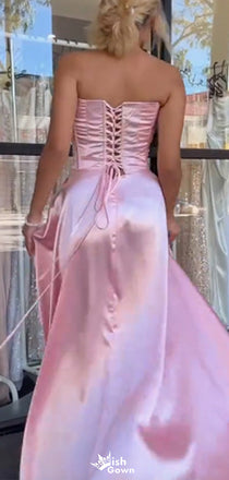 Elegant Strapless Straight Across A-line Long Prom Dress Ideas, Evening Party Dresses,WGP1407
