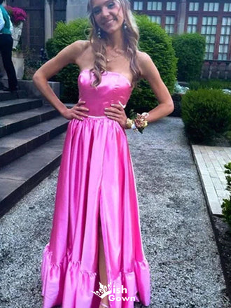 Elegant Strapless Straight Across A-line Long Prom Dress Ideas, Evening Party Dresses,WGP1409