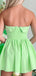 Casual Straight Across Strapless A-line Short Mini Homecoming Dress,EPT337
