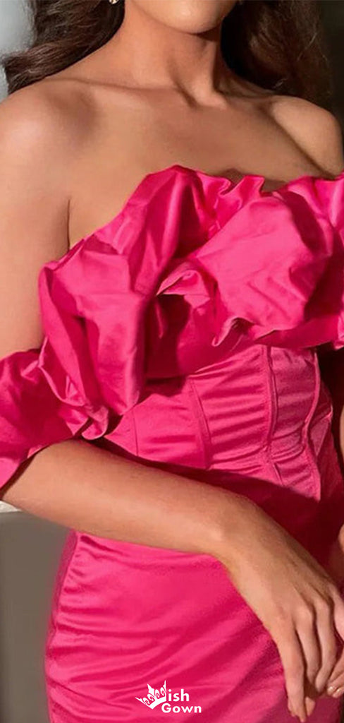 Gorgeous Strapless Off-shoulder Unique Sheath Short Mini Homecoming Dress,EPT341