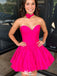 Elegant Sweetheart Strapless A-line Short Mini Homecoming Dress,EPT346