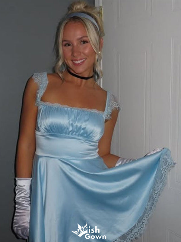 Elegant Spaghetti Strap Square A-line Short Mini Homecoming Dress,EPT353