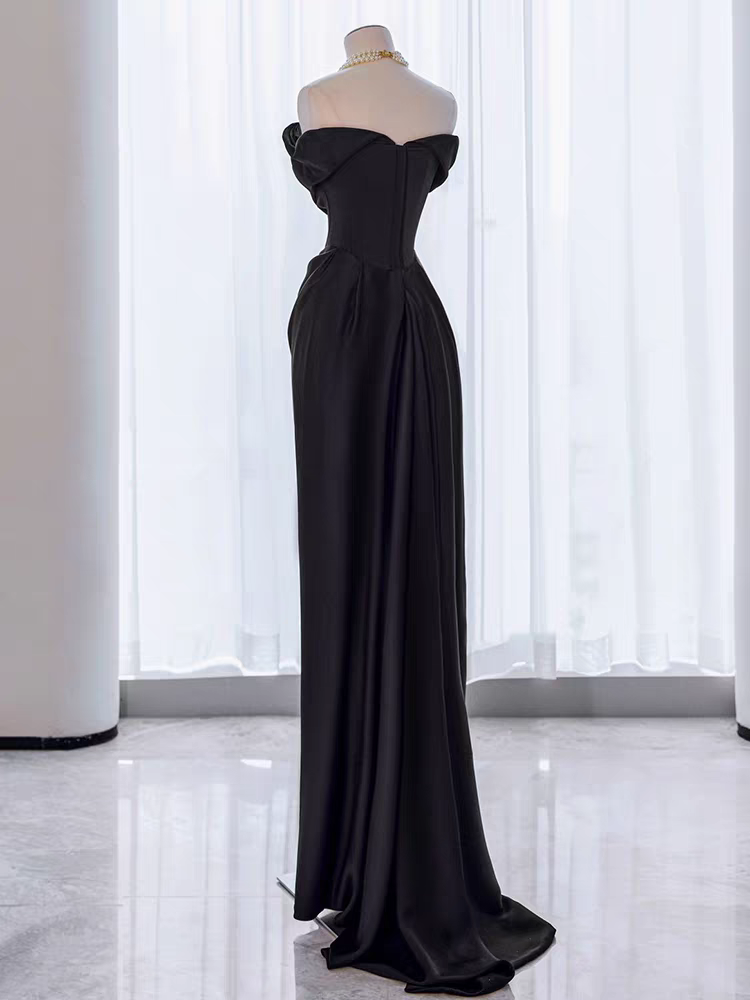 Elegant Black Off-Shoulder Mermaid Long Prom Dress Ideas, Evening Party Dresses,WGP1729