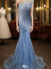 Unique Blue Sweetheart Mermaid Long Prom Dress Ideas, Evening Party Dresses,WGP1893