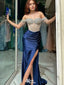 Sexy Off-Shoulder Mermaid Side Slit Long Prom Dress Ideas, Evening Party Dresses,WGP1618