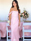 Classy Off-the-Shoulder Pink Satin Mermaid Prom Dresses, Evening Party Dresses,WGP2065