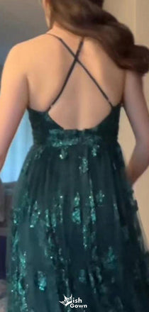 Gorgeous V-neck Lace A-line Long Prom Dress Ideas, Evening Party Dresses,WGP1449