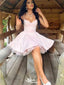 Elegant Spaghetti Strap V-neck A-line Short Mini Homecoming Dress,EPT371
