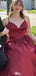 Elegant Spaghetti Strap V-neck A-line Long Prom Dress Ideas, Evening Party Dresses,WGP1514