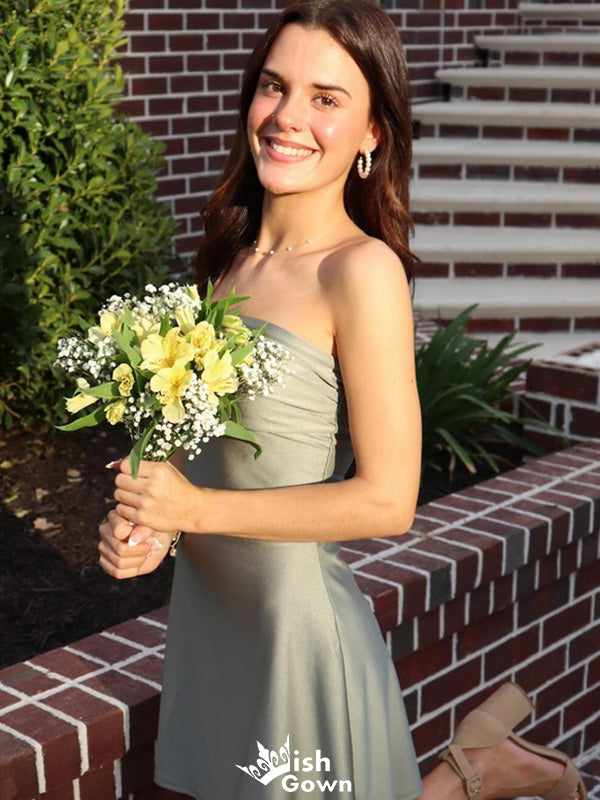 Elegant Strapless A-line Short Mini Homecoming Dress,EPT385