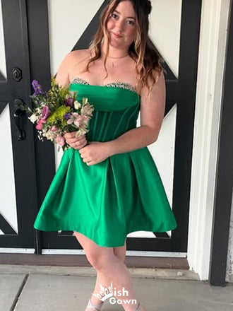 Elegant Strapless Sweetheart A-line Short Mini Homecoming Dress,EPT400