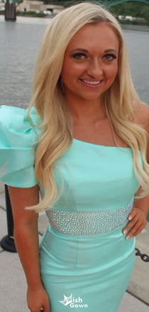 Elegant One-shoulder Sheath Short Mini Homecoming Dress,EPT401