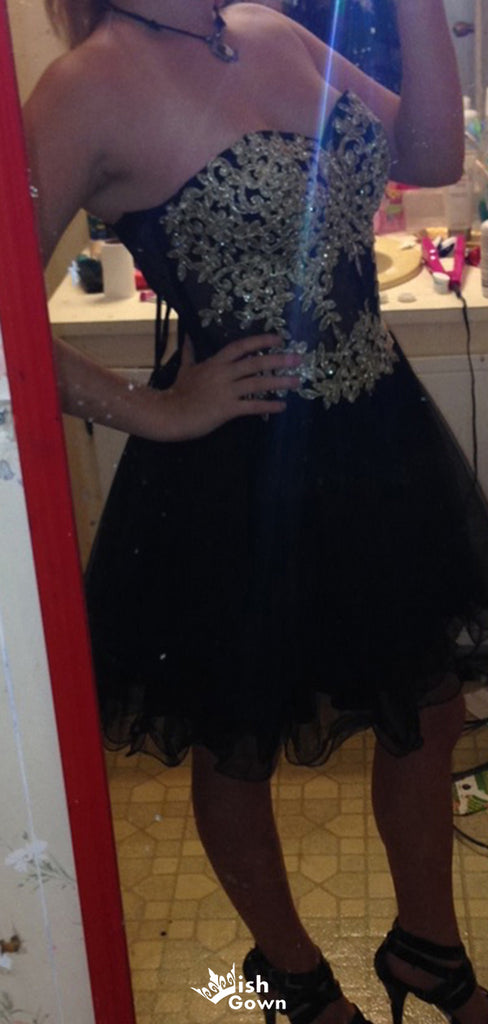 Gorgeous Strapless Sweetheart A-line Short Mini Homecoming Dress,EPT424