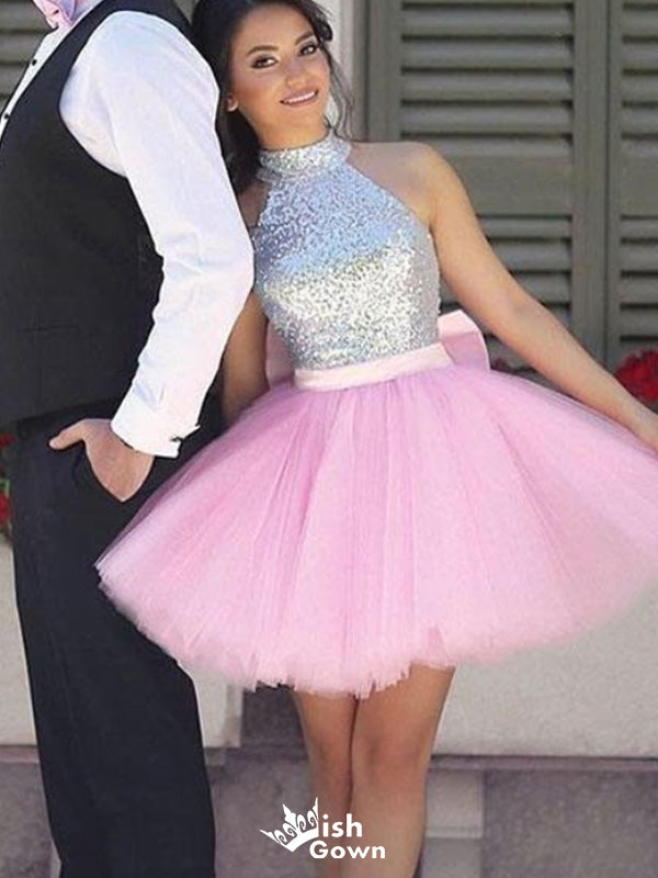 Gorgeous Halter A-line Short Mini Homecoming Dress,EPT426
