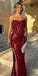 Sexy Red Sweetheart Mermaid Side Slit Long Prom Dress Ideas, Evening Party Dresses, WGP2041