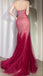 Sparkly Red Sweetheart Mermaid Long Prom Dress Ideas, Evening Party Dresses, WGP2021