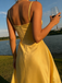Classy Yellow Satin Prom Dress Sleeveless Corset Bodice A-Line Formal Gown,WGP2125