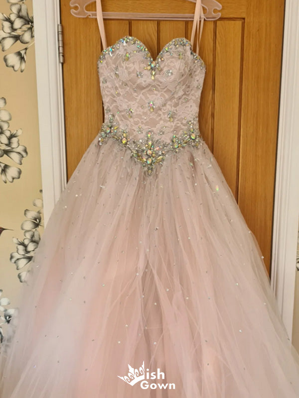 Elegant Spaghetti Strap Sweetheart A-line Long Prom Dress Ideas, Evening Party Dresses,WGP1573
