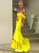 Sexy Lime Green Off-Shoulder Mermaid Long Sleeveless Popular Long Evening Dresses, Formal Dresses, WGP706