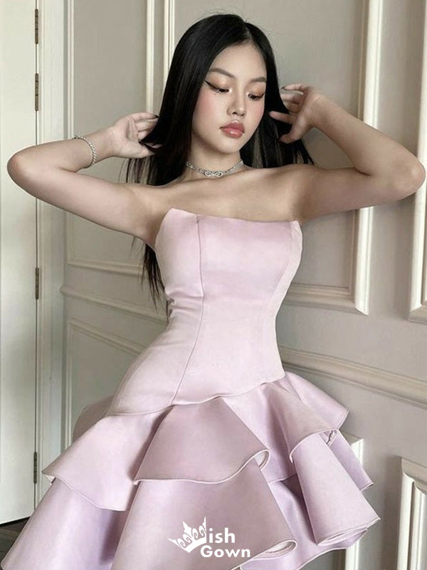 Elegant Strapless A-line Short Mini Homecoming Dress,EPT433