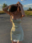 Casual Spaghetti Strap Sheath Short Mini Homecoming Dress,EPT439