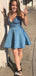 Gorgeous Strapless V-neck A-line Short Mini Homecoming Dress,EPT446